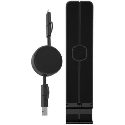 Brela @memorii Recycled Laptop Stand & Retractable Cable Set Black Closed